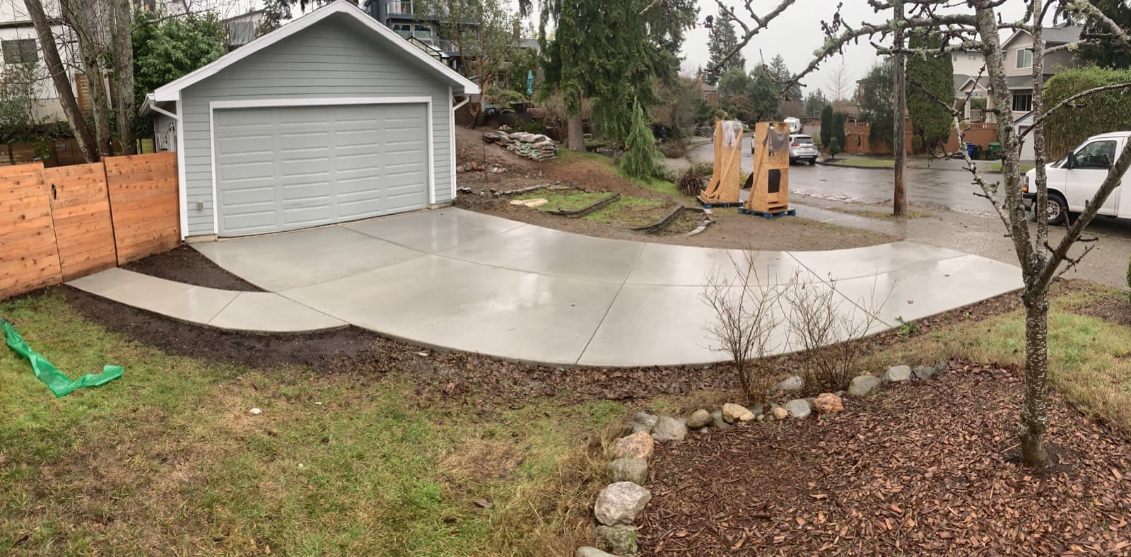 Broom-finish driveway